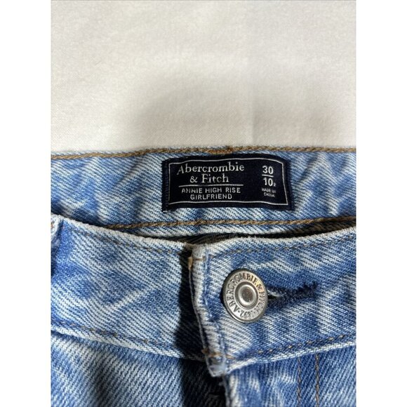Abercrombie & Fitch Side Zip Annie High Rise Girlfriend Jeans Size 30 / 10 - Picture 3 of 4